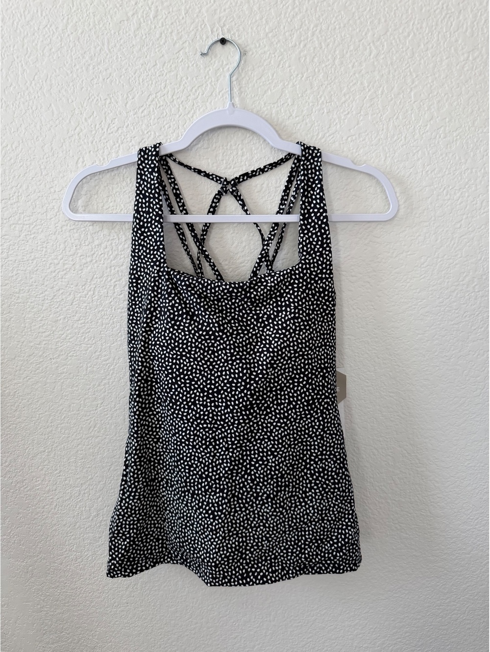 Buffbunny Collection Iris Tank in the Onyx Black Bossy print Pilates yoga